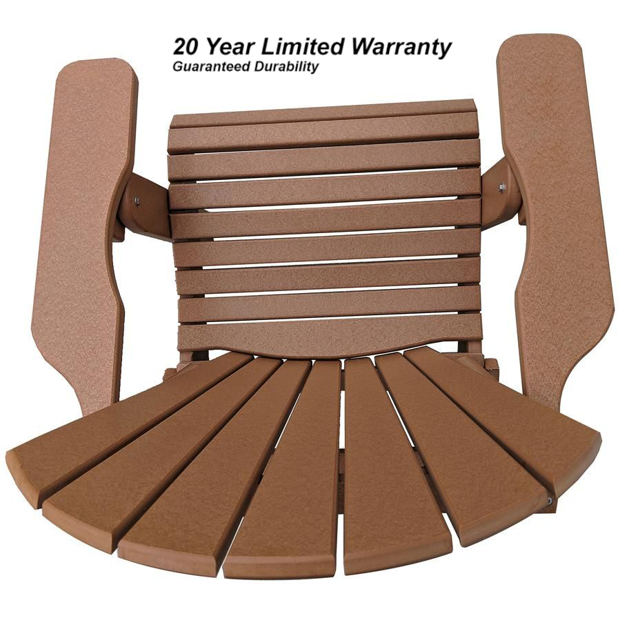 Set of 2 Folding Adirondack Chairs King Size + 1 Folding Side Table With Removable Tray