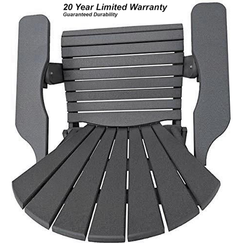 DuraWeather Poly® King Size Folding Adirondack Chair - (Charcoal Grey)
