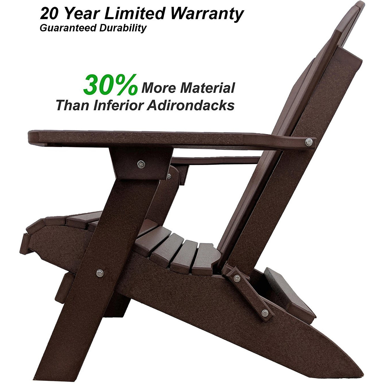 DuraWeather Poly® King Size Folding Adirondack Chair