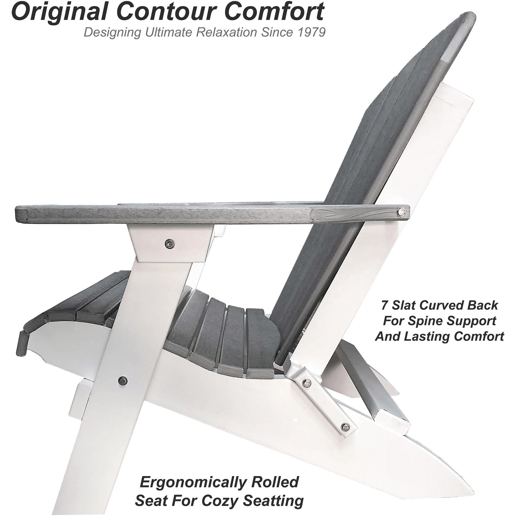 Set of 2 - Unwind Edition King Size Folding Adirondack Chairs With Built In Cupholders + 1 Folding End Table With Removable Tray
