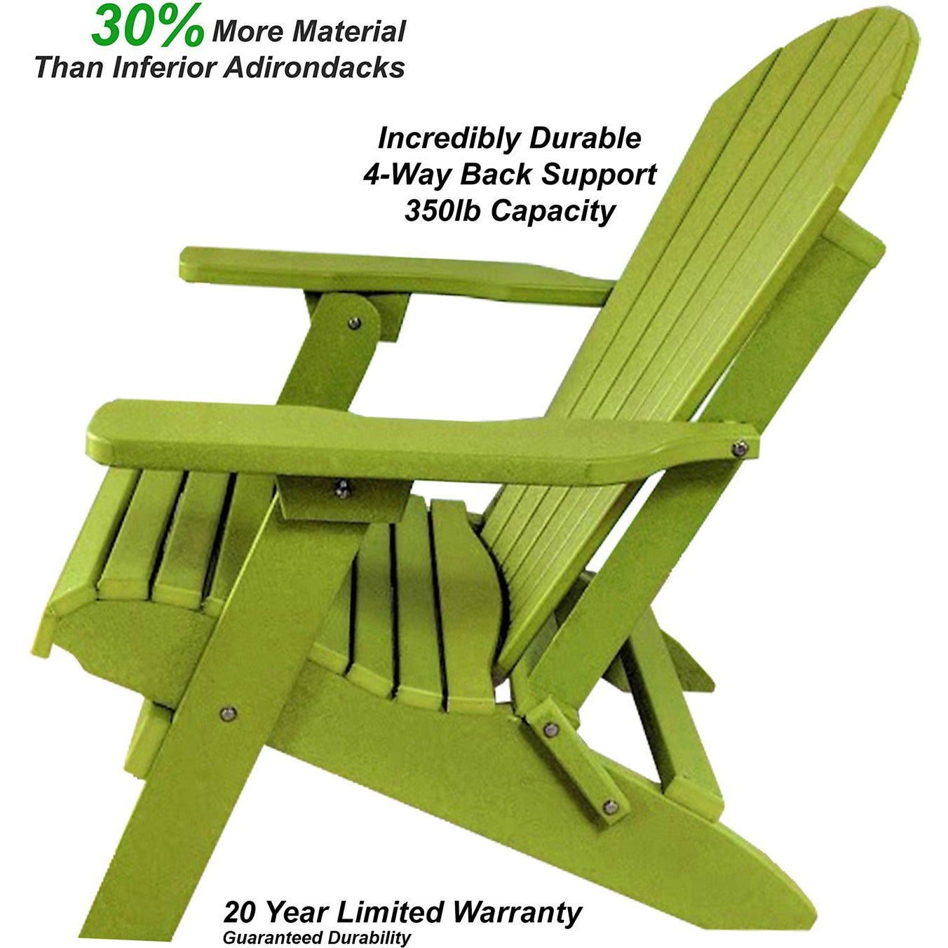 Folding Adirondack Chairs Set of 4 King-Size