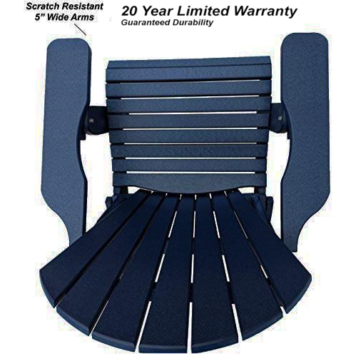 Set of 2 Folding Adirondack Chairs King Size + 1 Folding Side Table With Removable Tray