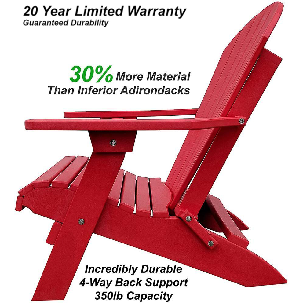 Folding Adirondack Chairs Set of 4 King-Size