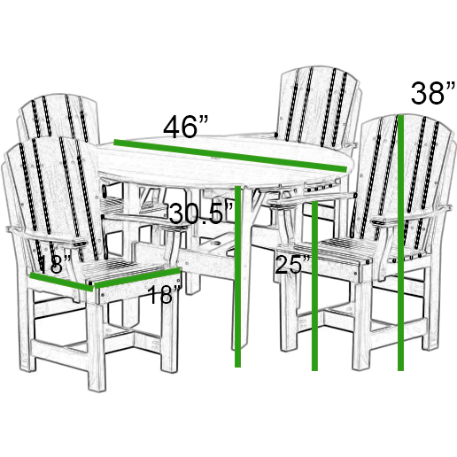 5-Piece Plantation Dining Table Set