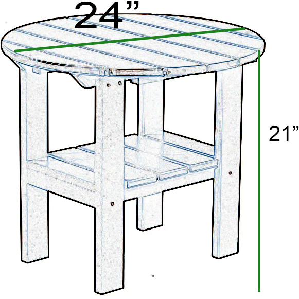 24" Round Classic End Table With Lower Tier