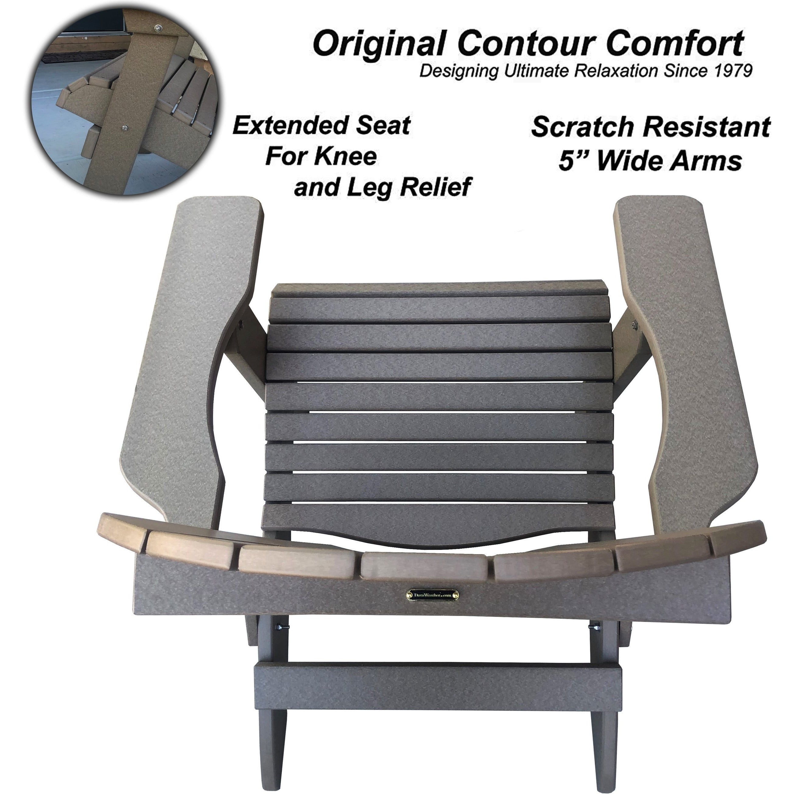 Set of 2 Folding Adirondack Chairs King Size + 1 Folding Side Table With Removable Tray
