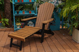 Set of 4 Deluxe King Size Folding Adirondack Chairs with Built in Footrest & Cup/Wine Holders