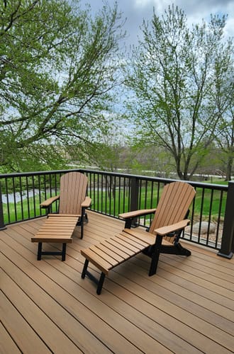 Folding Adirondack Chair with Built in Footrest & Cup/Wine Holders King Size