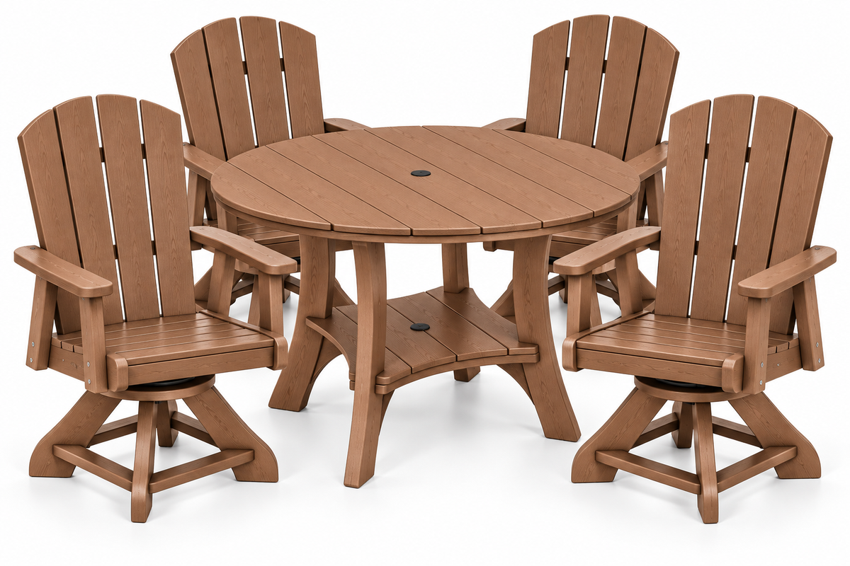 5-Piece Haven 43" Round Swivel Dining Set