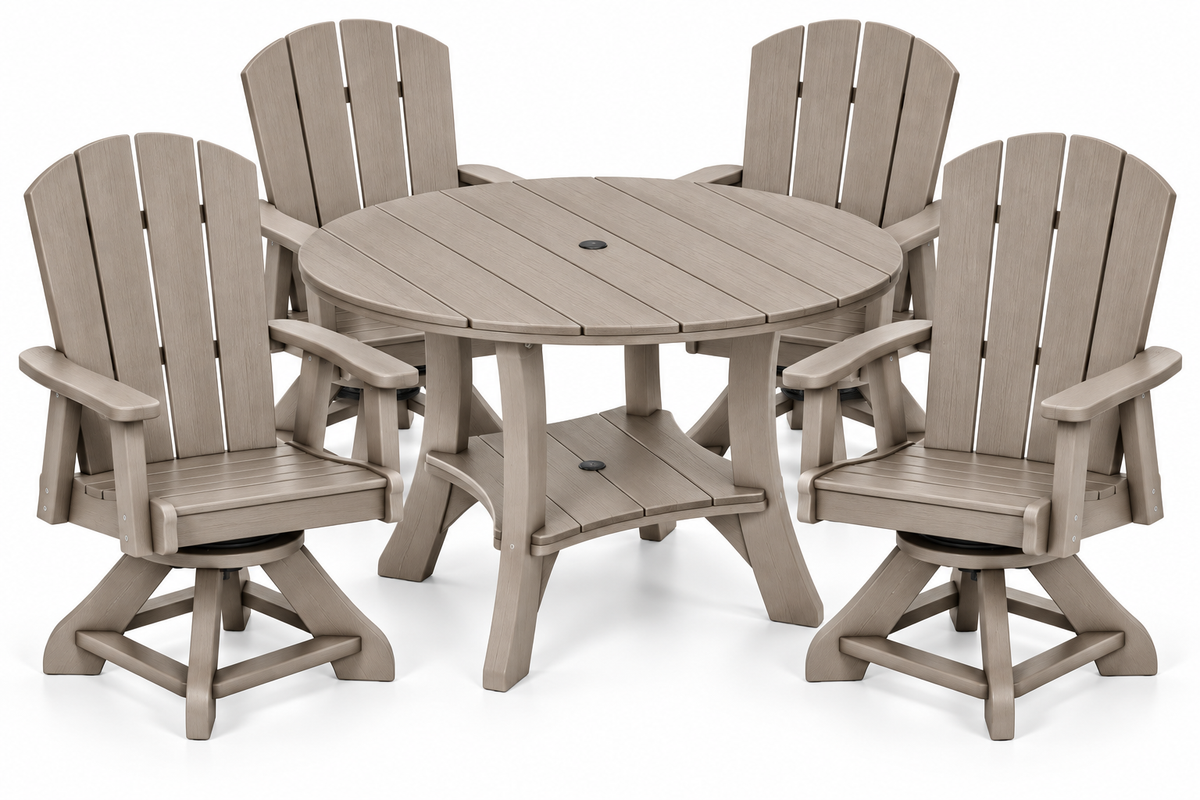 5-Piece Haven 43" Round Swivel Dining Set