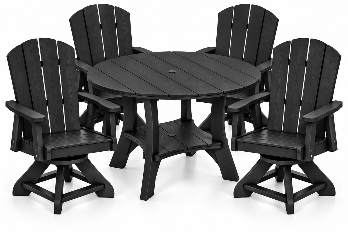 5-Piece Haven 43" Round Swivel Dining Set
