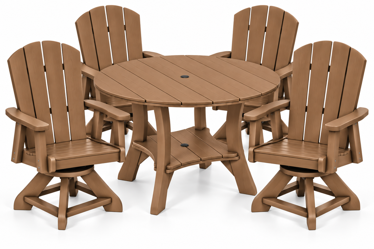 5-Piece Haven 43" Round Swivel Dining Set