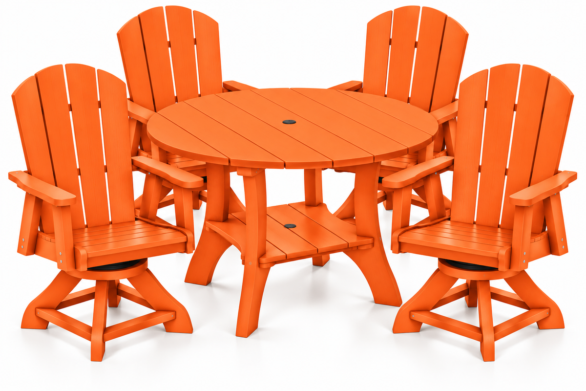 5-Piece Haven 43" Round Swivel Dining Set