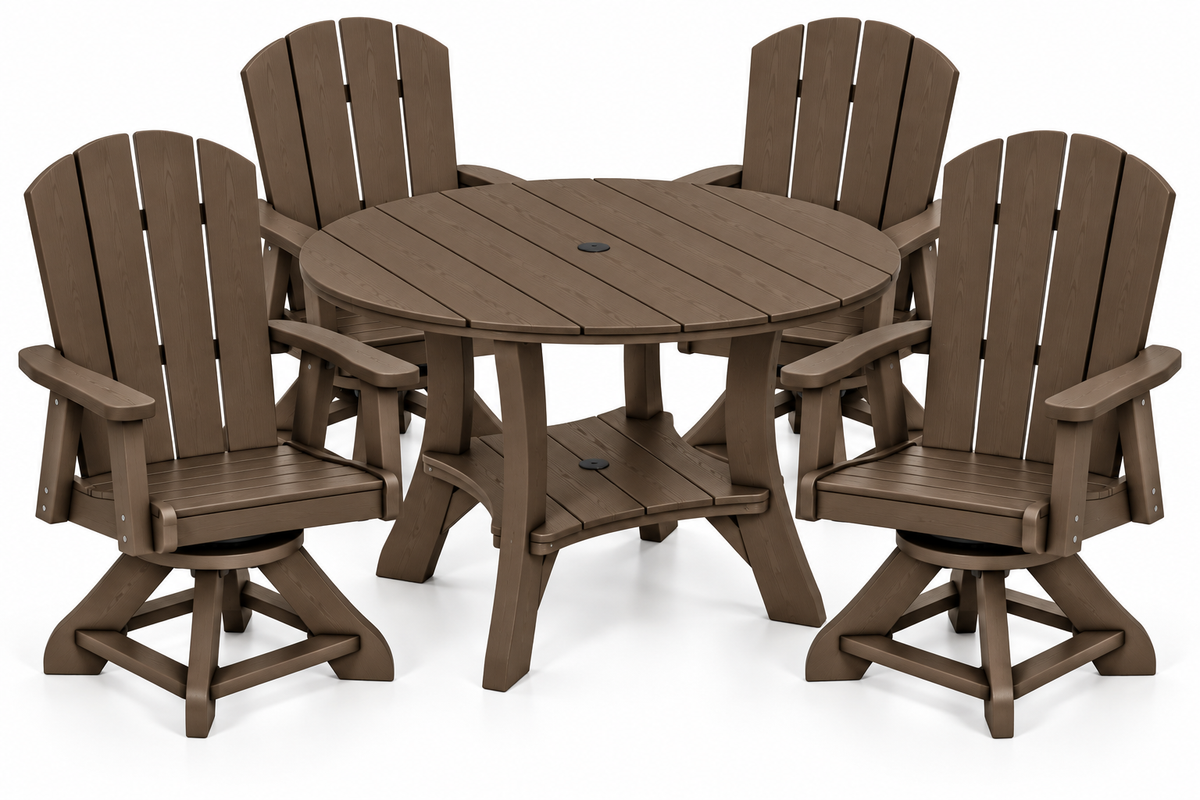 5-Piece Haven 43" Round Swivel Dining Set