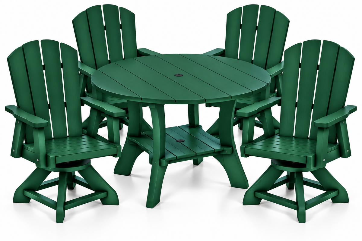 5-Piece Haven 43" Round Swivel Dining Set