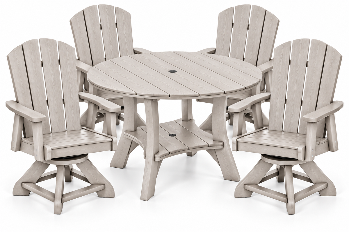 5-Piece Haven 43" Round Swivel Dining Set