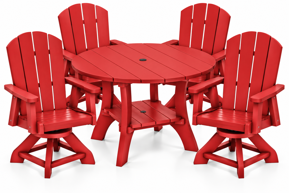 5-Piece Haven 43" Round Swivel Dining Set