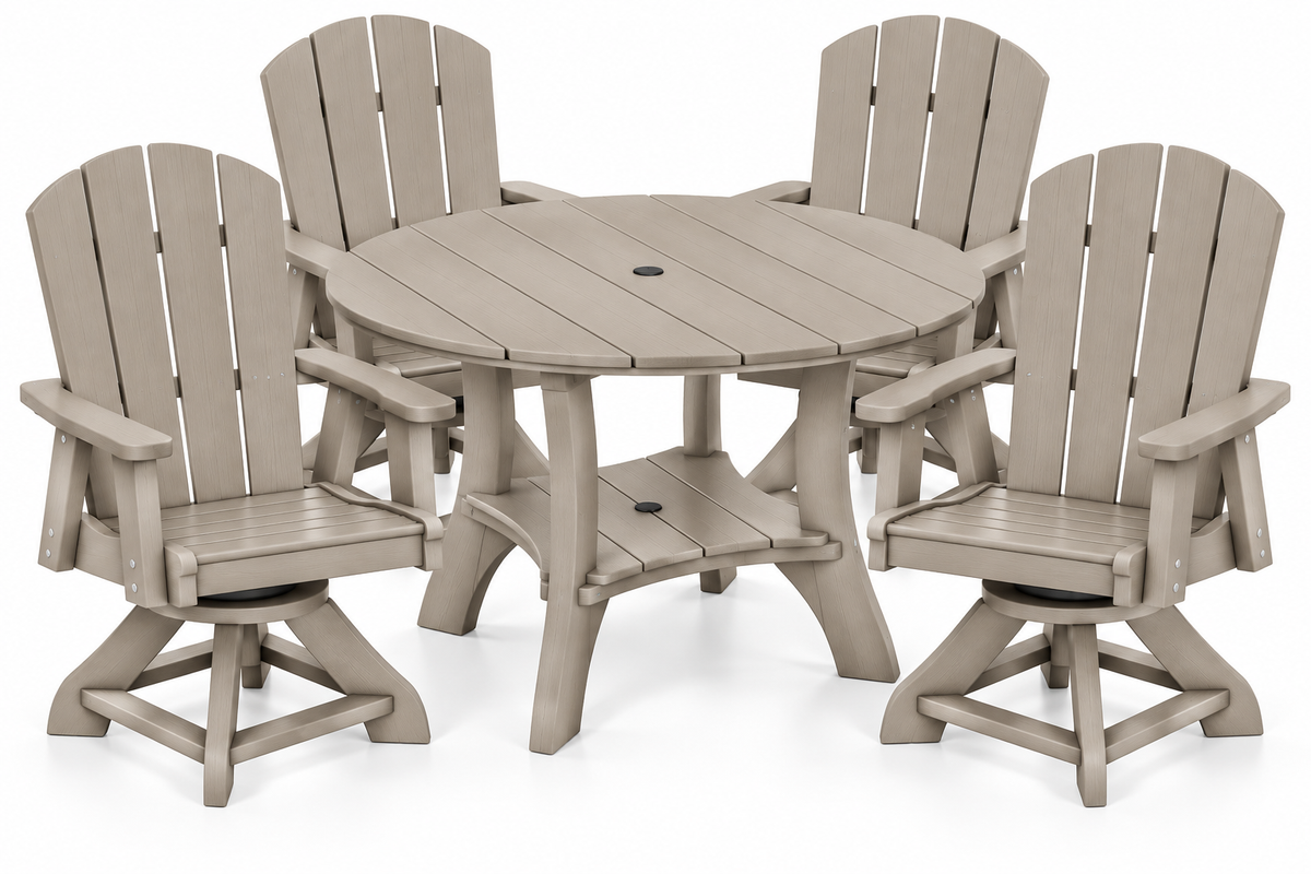 5-Piece Haven 43" Round Swivel Dining Set