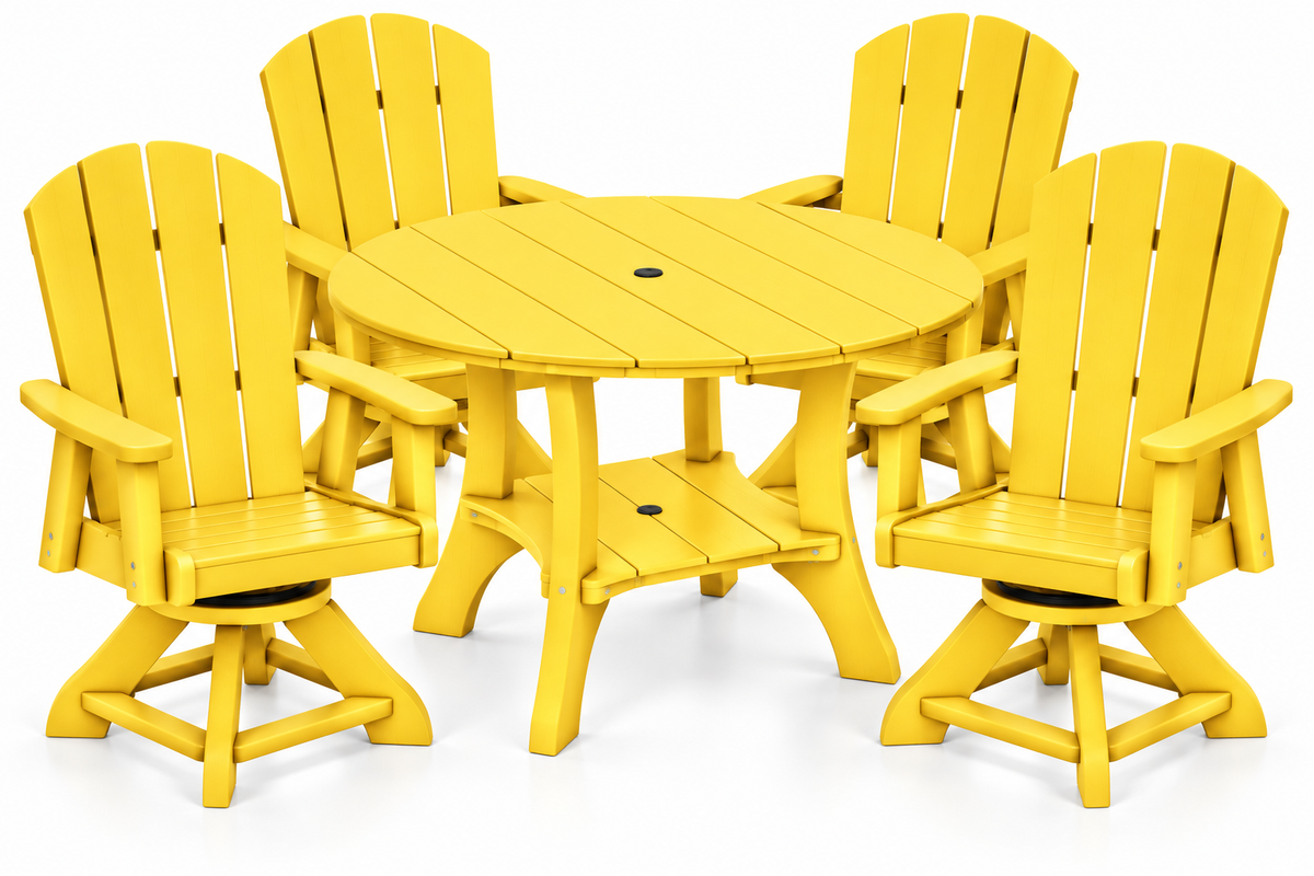 5-Piece Haven 43" Round Swivel Dining Set