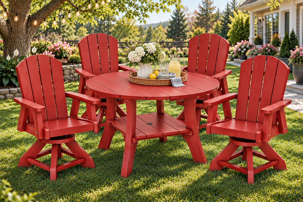5-Piece Haven 43" Round Swivel Dining Set