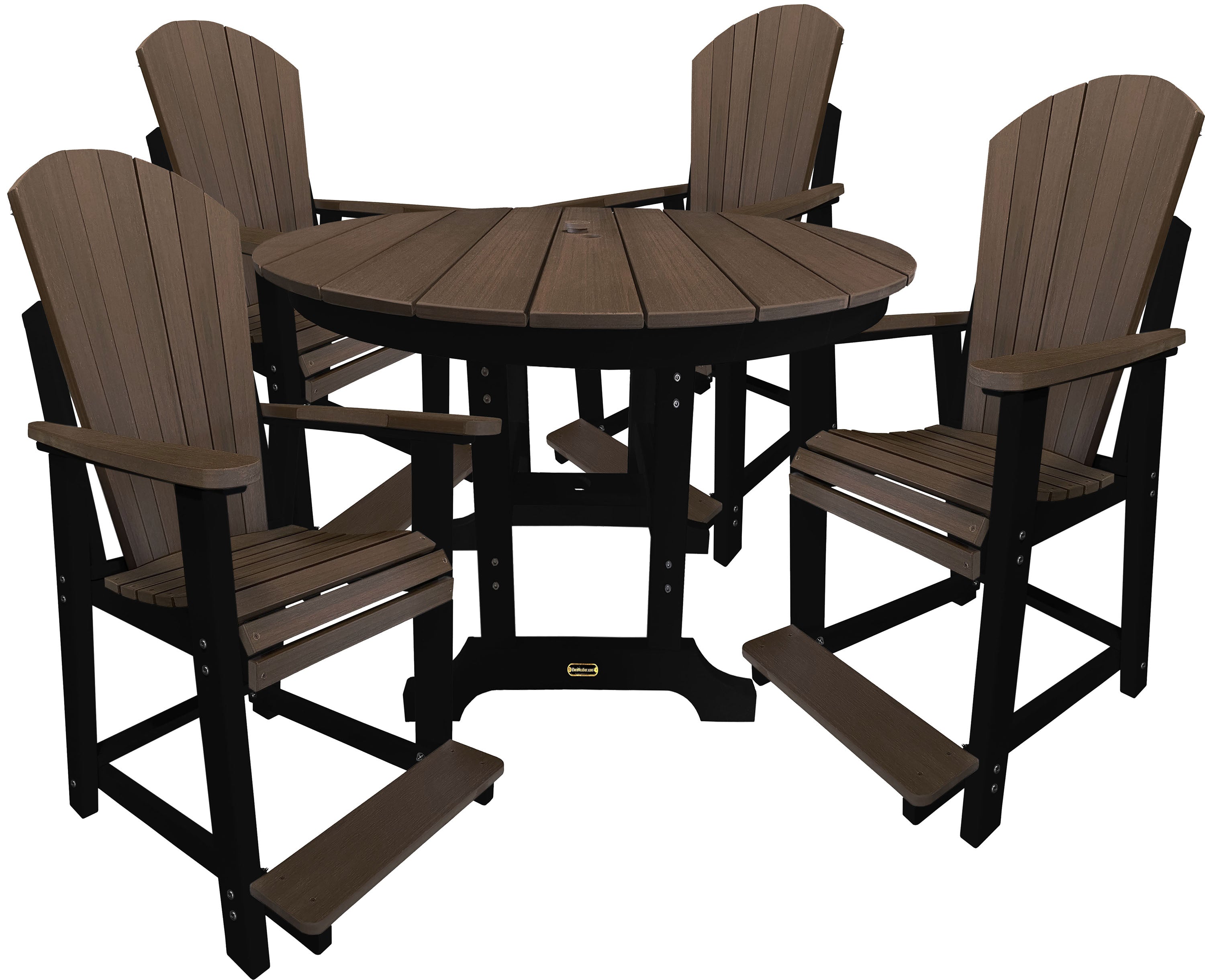 DURAWEATHER POLY® 5-Piece Traditional Adirondack Counter Height Dining Table Set