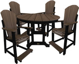 QUICK SHIP - DuraWeather Poly® Traditional 5-Piece 50"rd Adirondack Counter Height Set