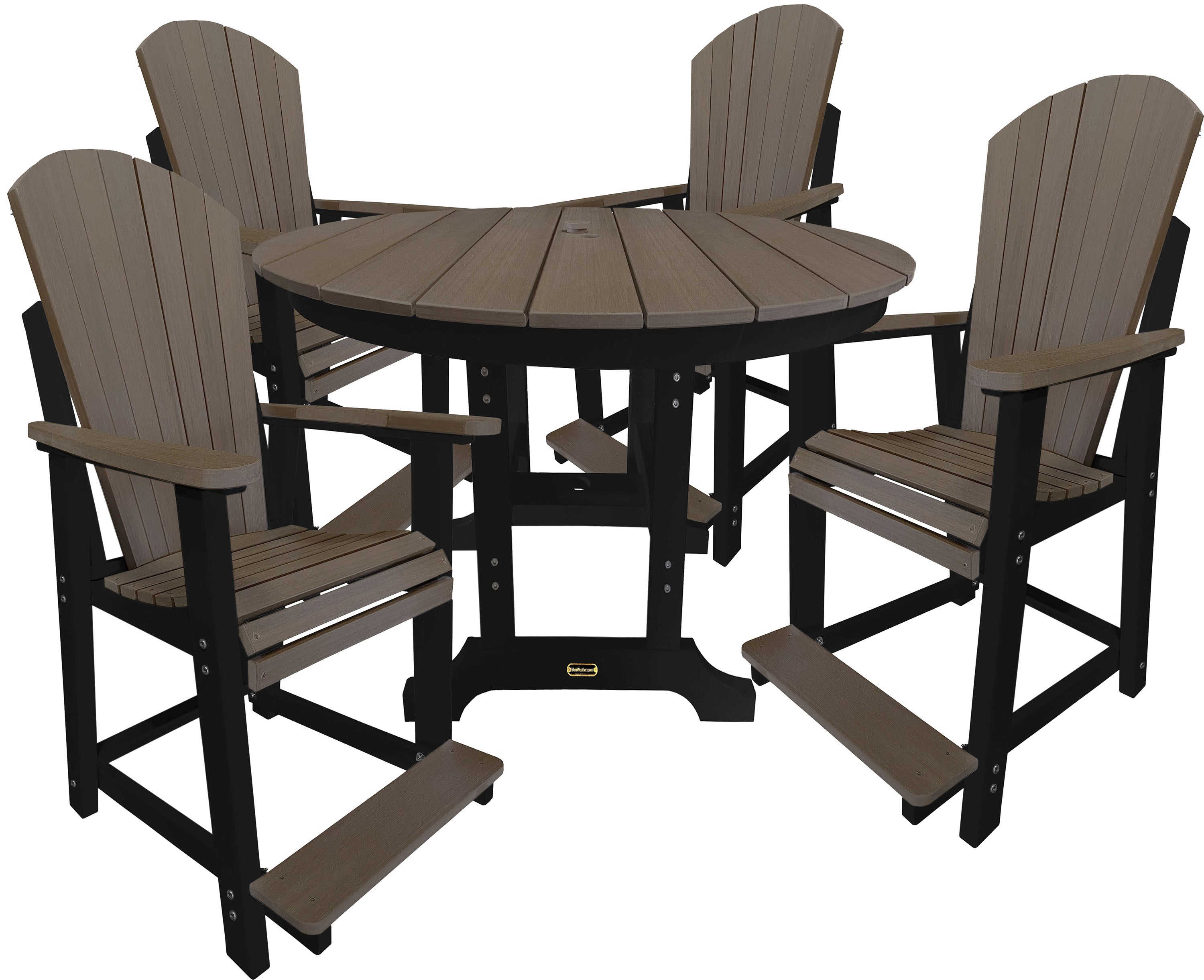 DURAWEATHER POLY® 5-Piece Traditional Adirondack Counter Height Dining Table Set