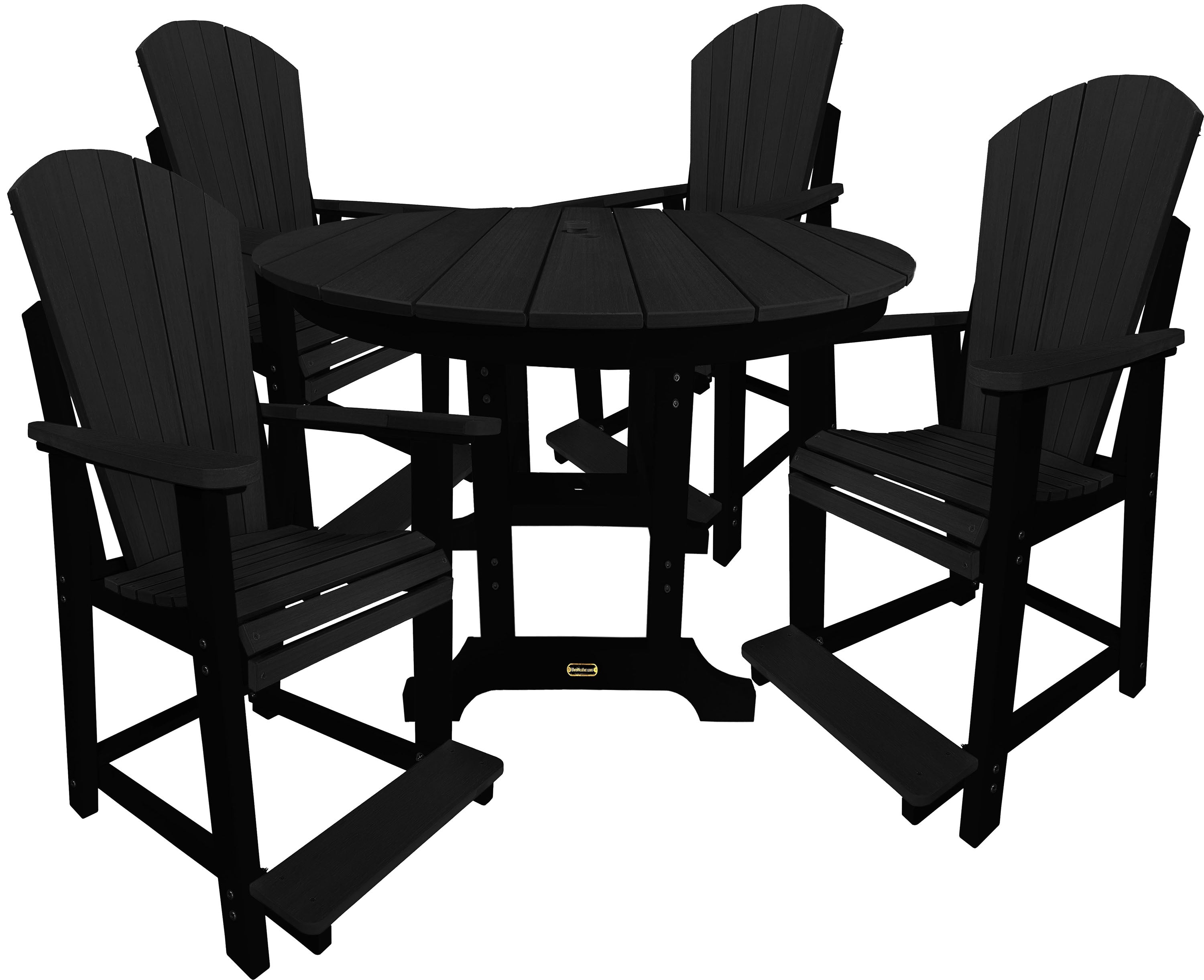 DURAWEATHER POLY® 5-Piece Traditional Adirondack Counter Height Dining Table Set