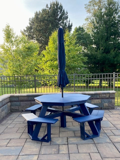 DURAWEATHER POLY® Picnic Table w/ Umbrella Hole Octagon