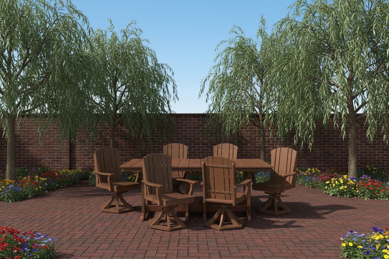 7-Piece Plantation Dining Table Set With All Swivels