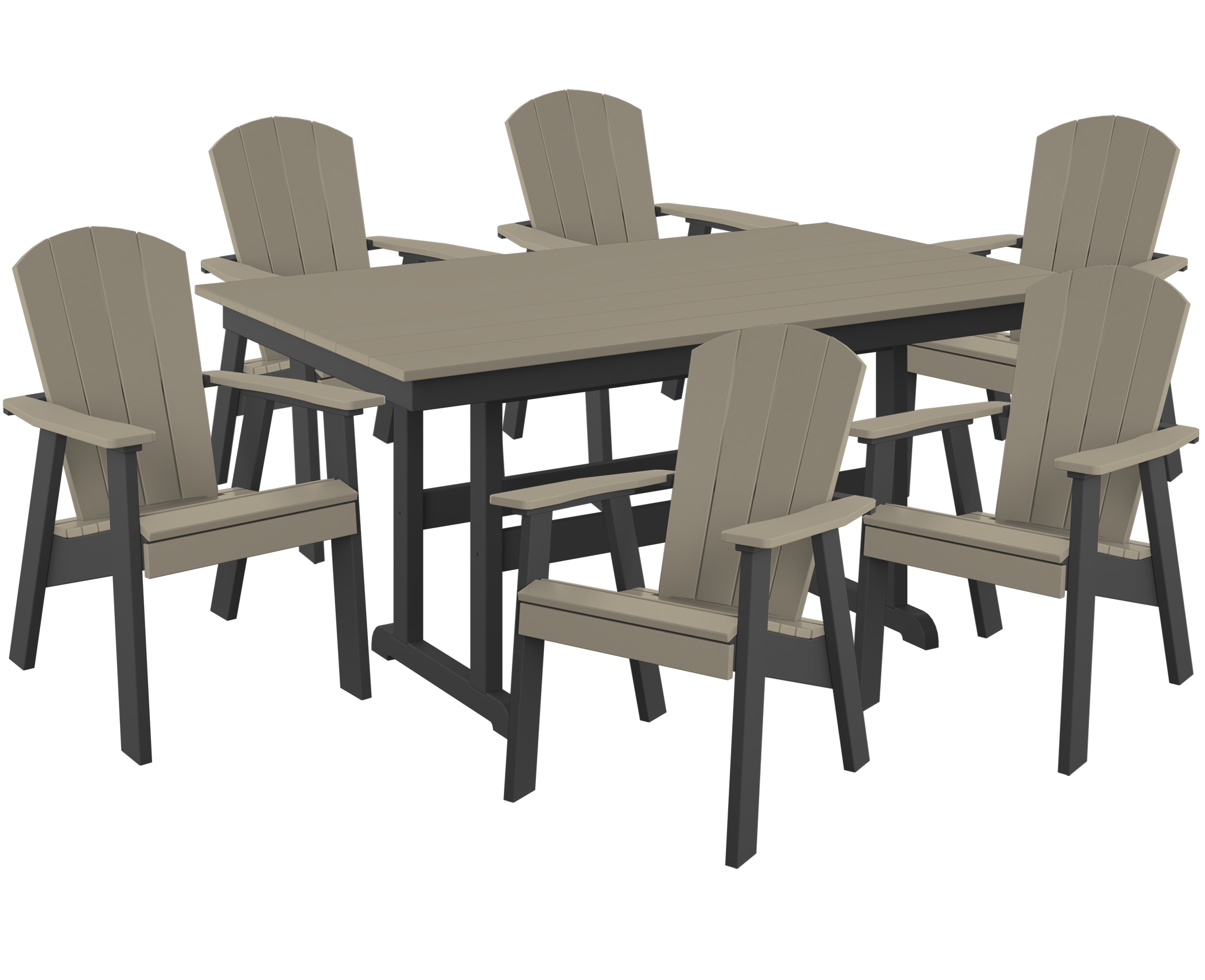 DURAWEATHER POLY® 7-Piece Maybeck Adirondack Dining Set