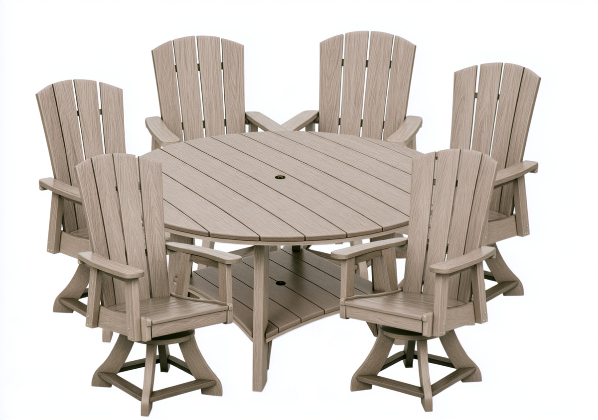 7-Piece Haven 60" Round Swivel Dining Set