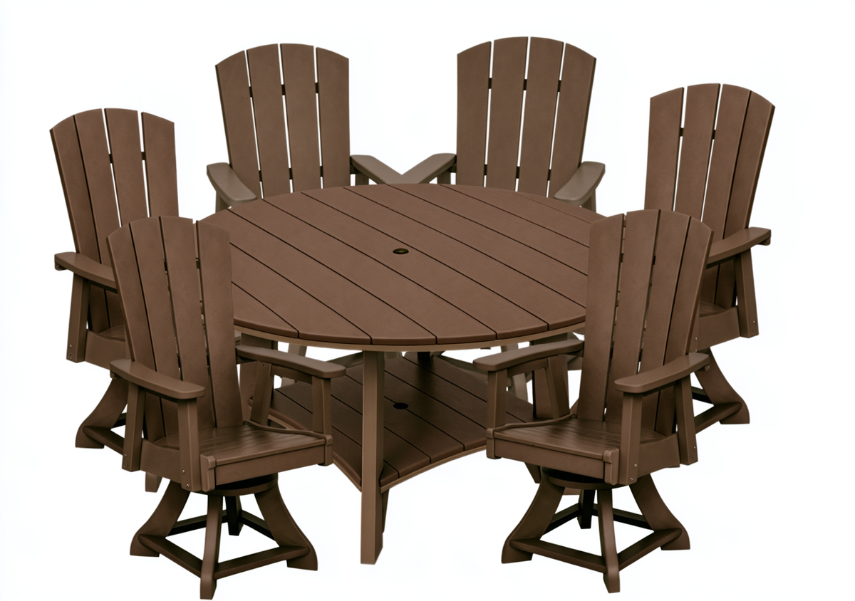 7-Piece Haven 60" Round Swivel Dining Set
