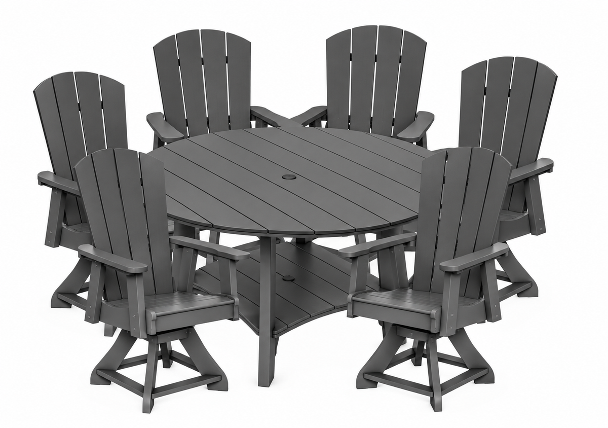 7-Piece Haven 60" Round Swivel Dining Set
