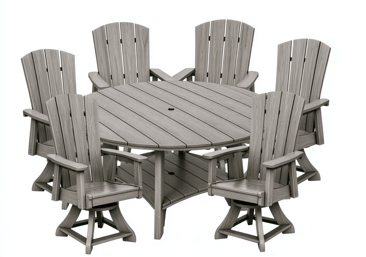 7-Piece Haven 60" Round Swivel Dining Set