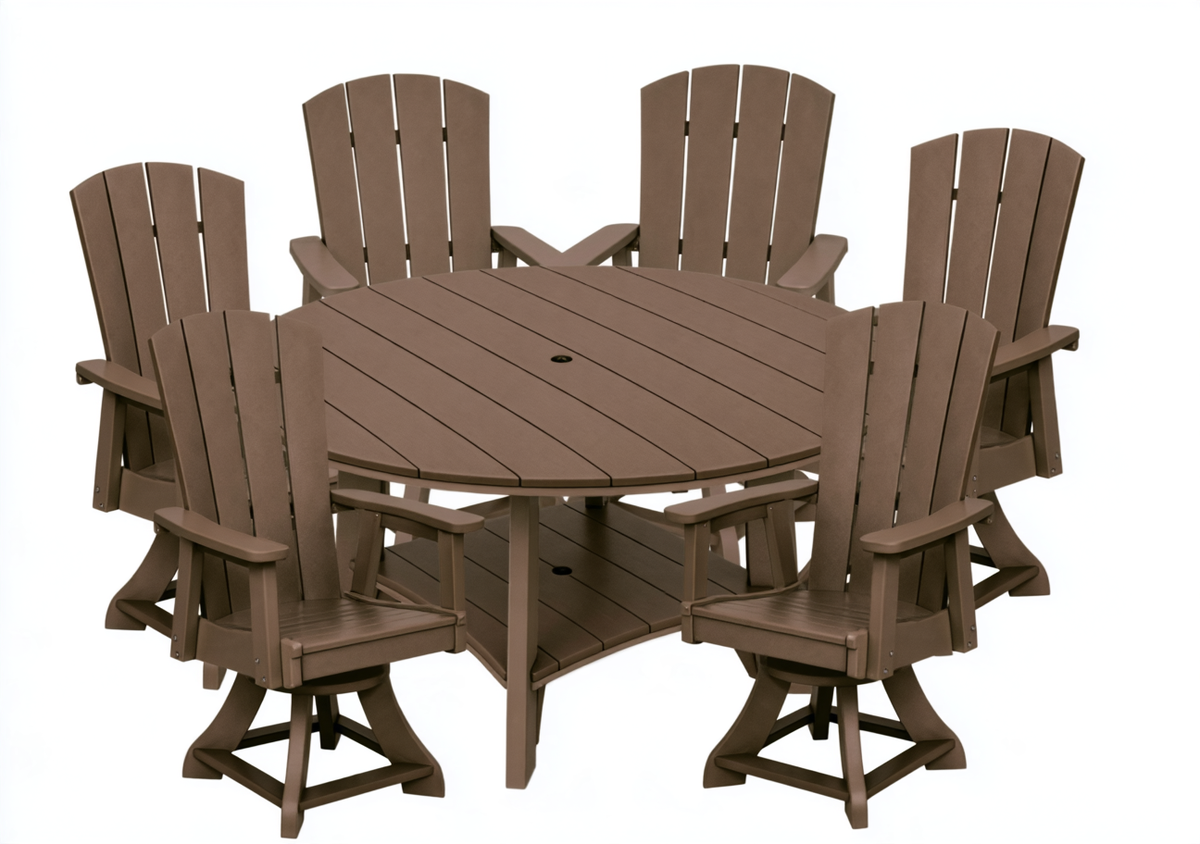 7-Piece Haven 60" Round Swivel Dining Set