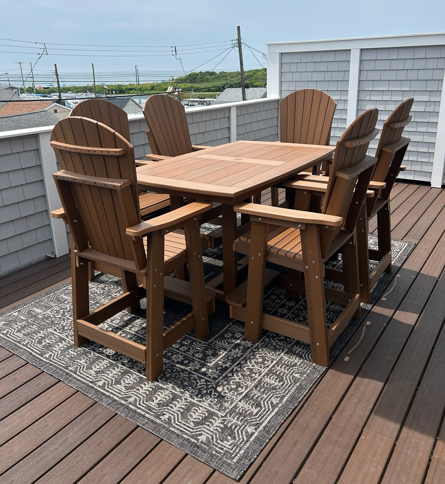 DuraWeather 7-Piece Adirondack Counter Height Set | Shop Outdoor Dining ...