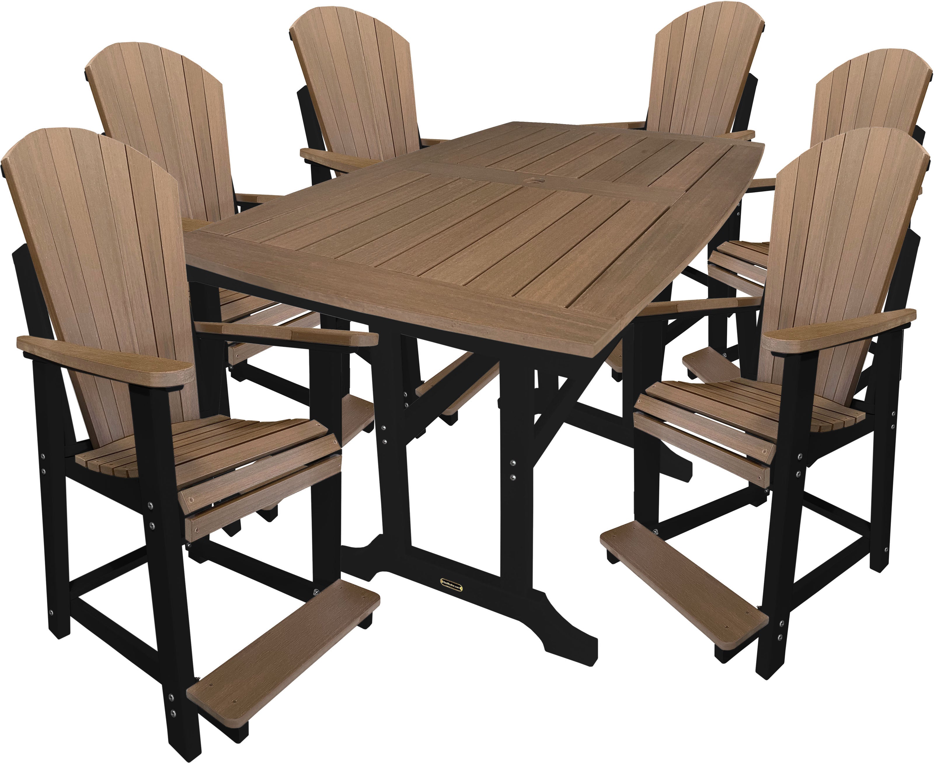 DURAWEATHER POLY® 7-Piece Traditional Adirondack Counter Height Dining Table Set