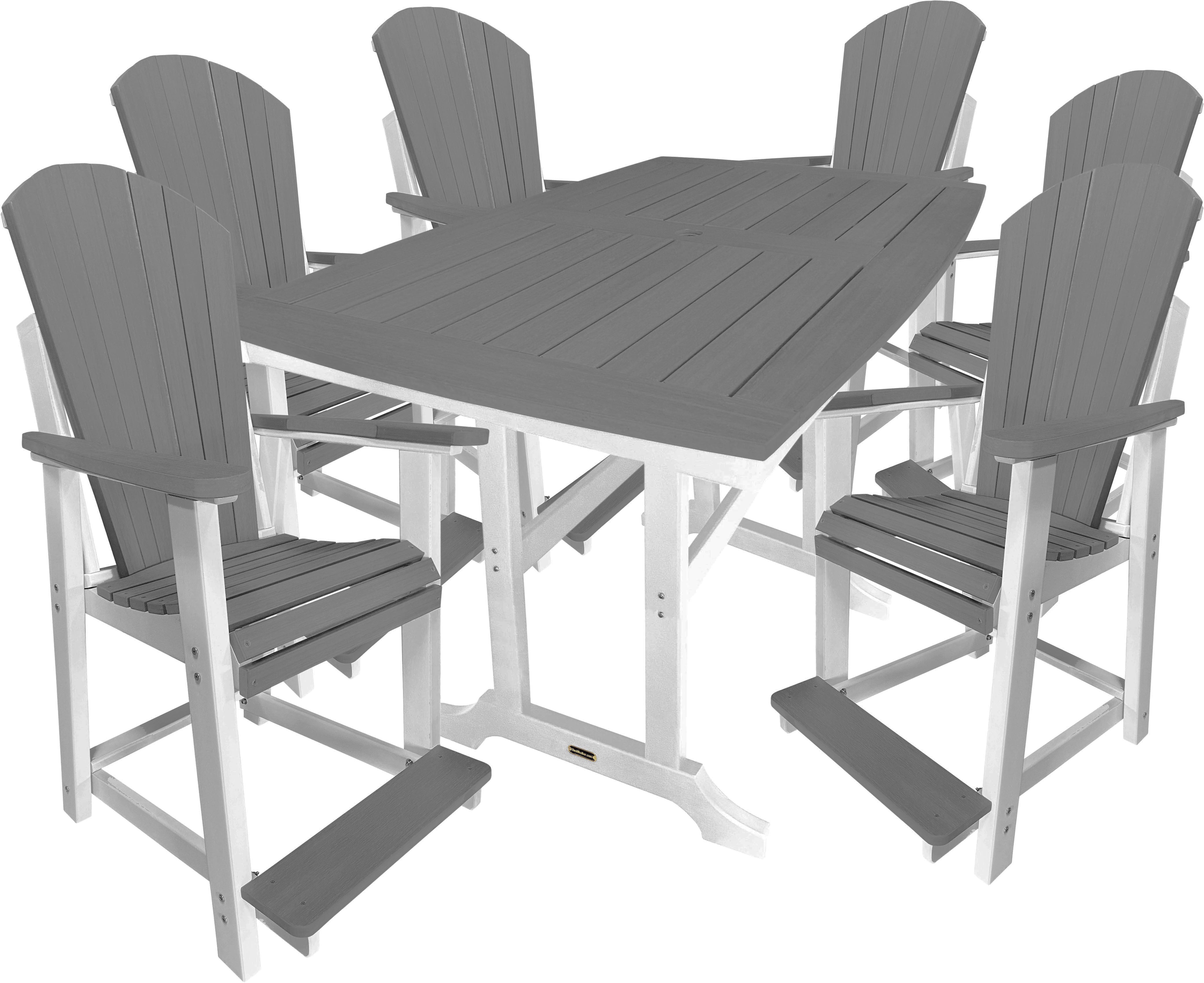 DURAWEATHER POLY® 7-Piece Traditional Adirondack Counter Height Dining Table Set