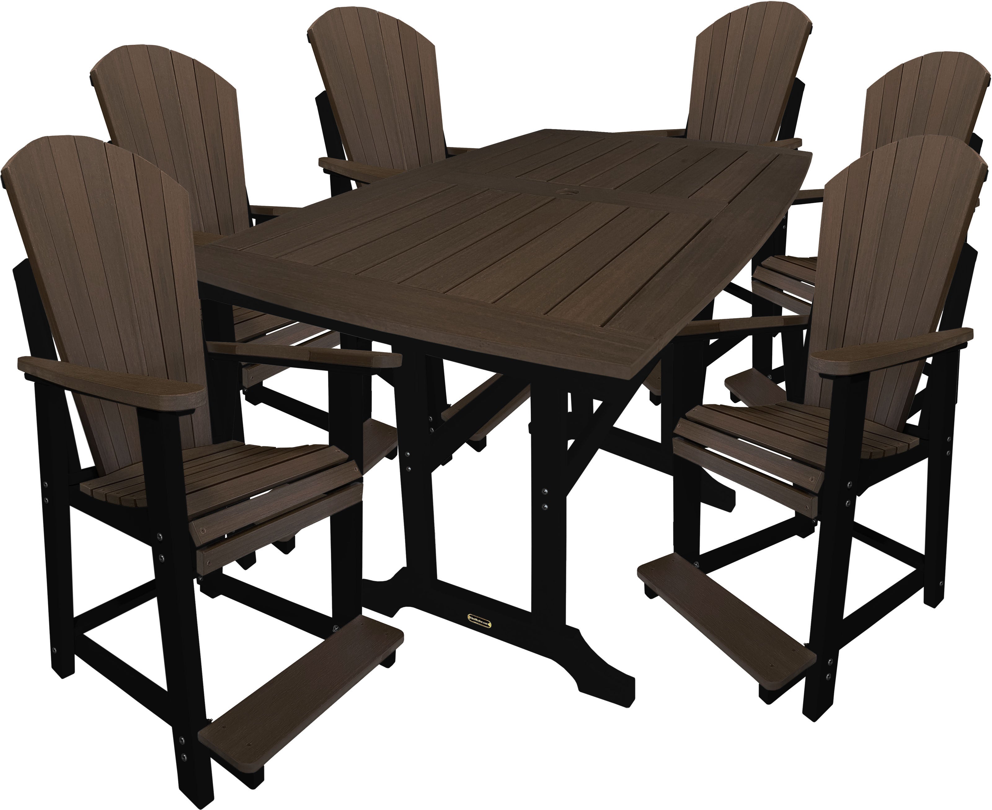 DURAWEATHER POLY® 7-Piece Traditional Adirondack Counter Height Dining Table Set