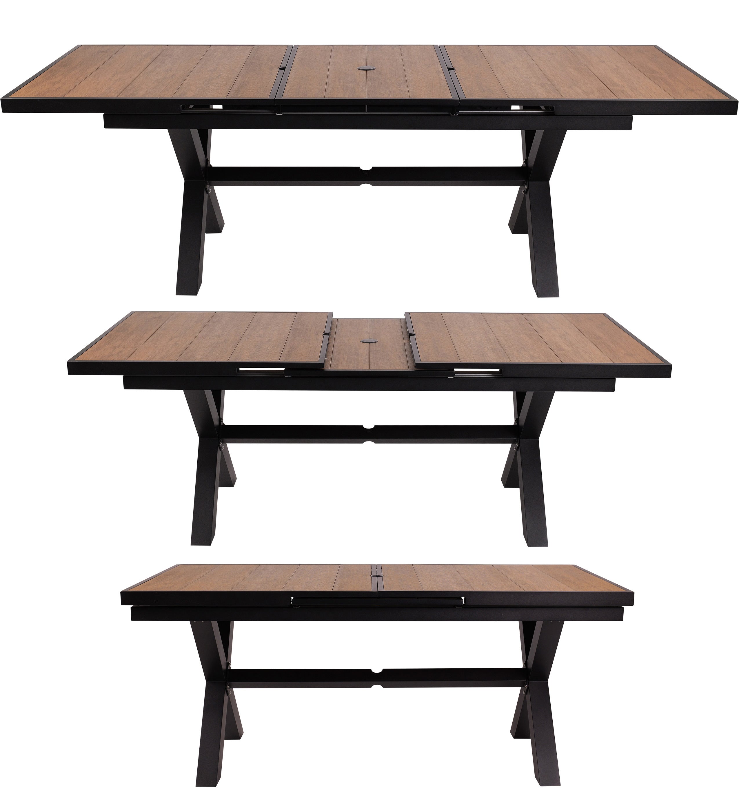 DURAWEATHER POLY® 9-Piece Extendable Outdoor Adirondack Dining Table Set