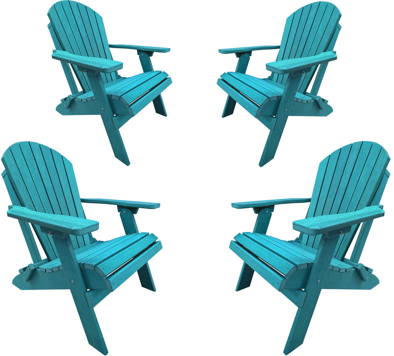 QUICK SHIP - Set of 4 DuraWeather Poly&reg; King Size Folding Adirondack Chair