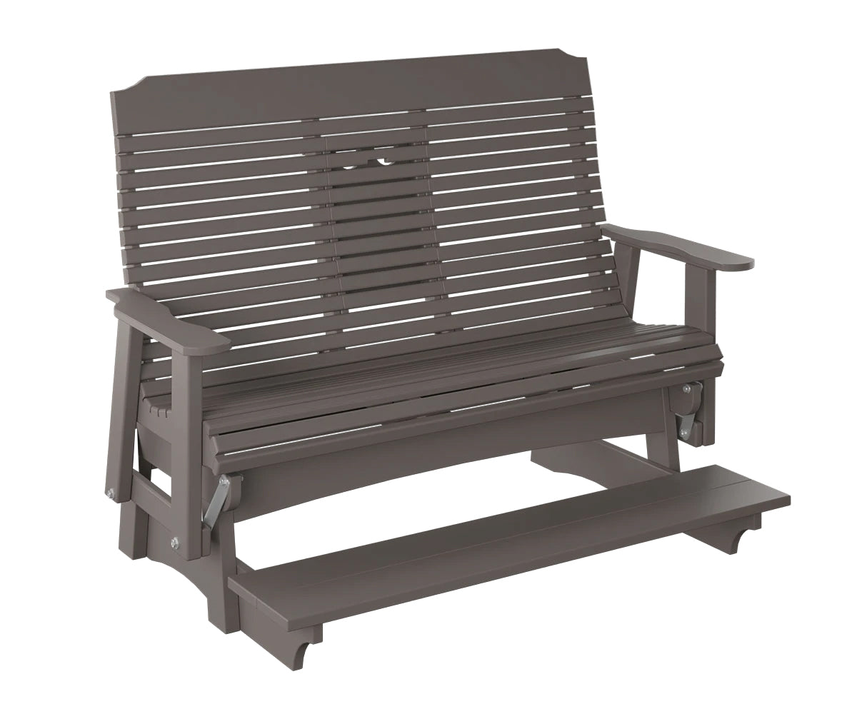 Traditional Counter Height Loveseat Glider With Flip Down Console