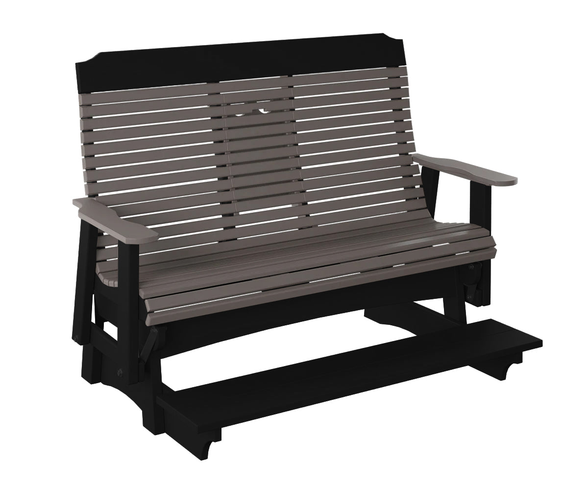 Traditional Counter Height Loveseat Glider With Flip Down Console