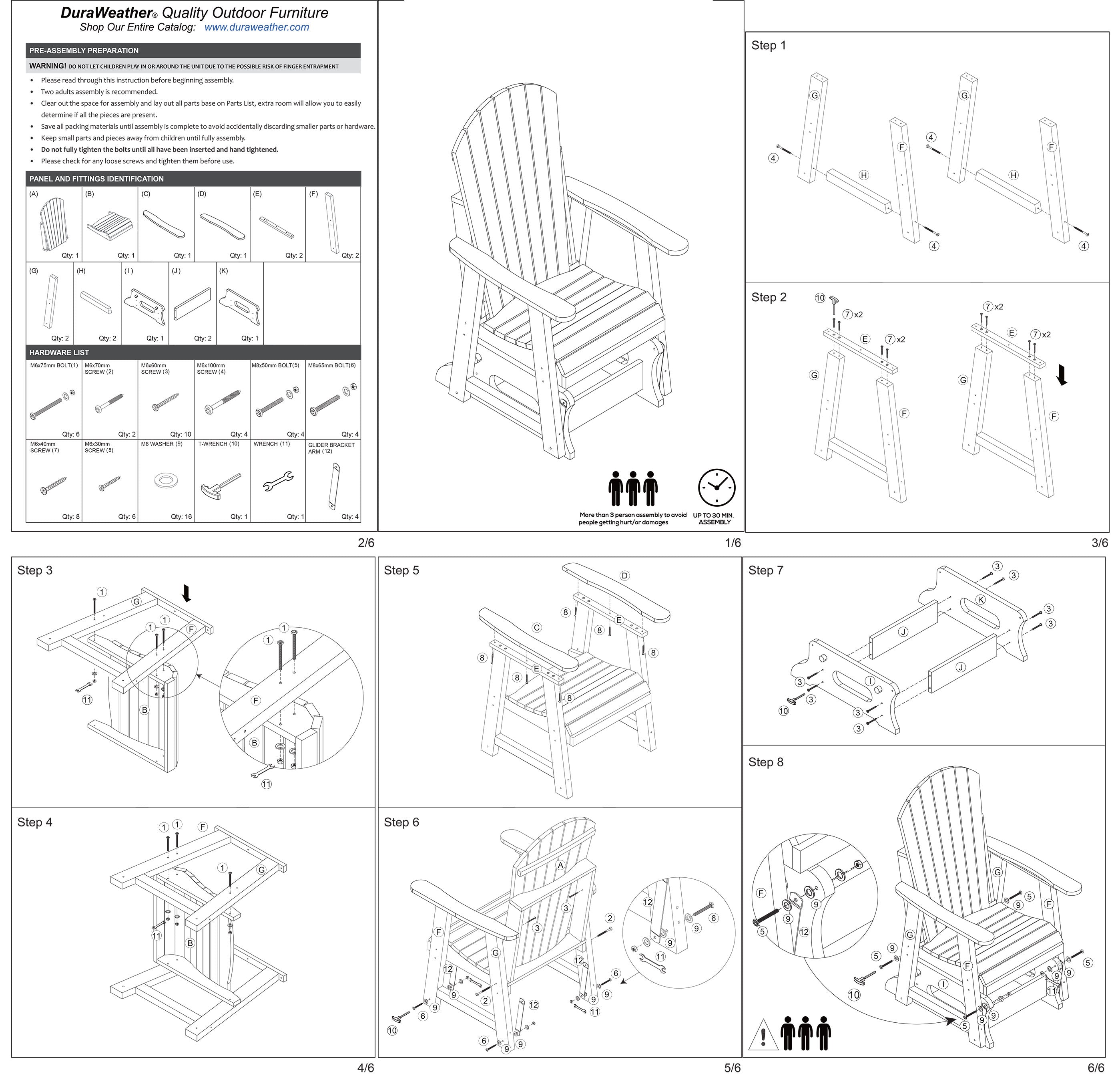 Classic Adirondack Single Glider