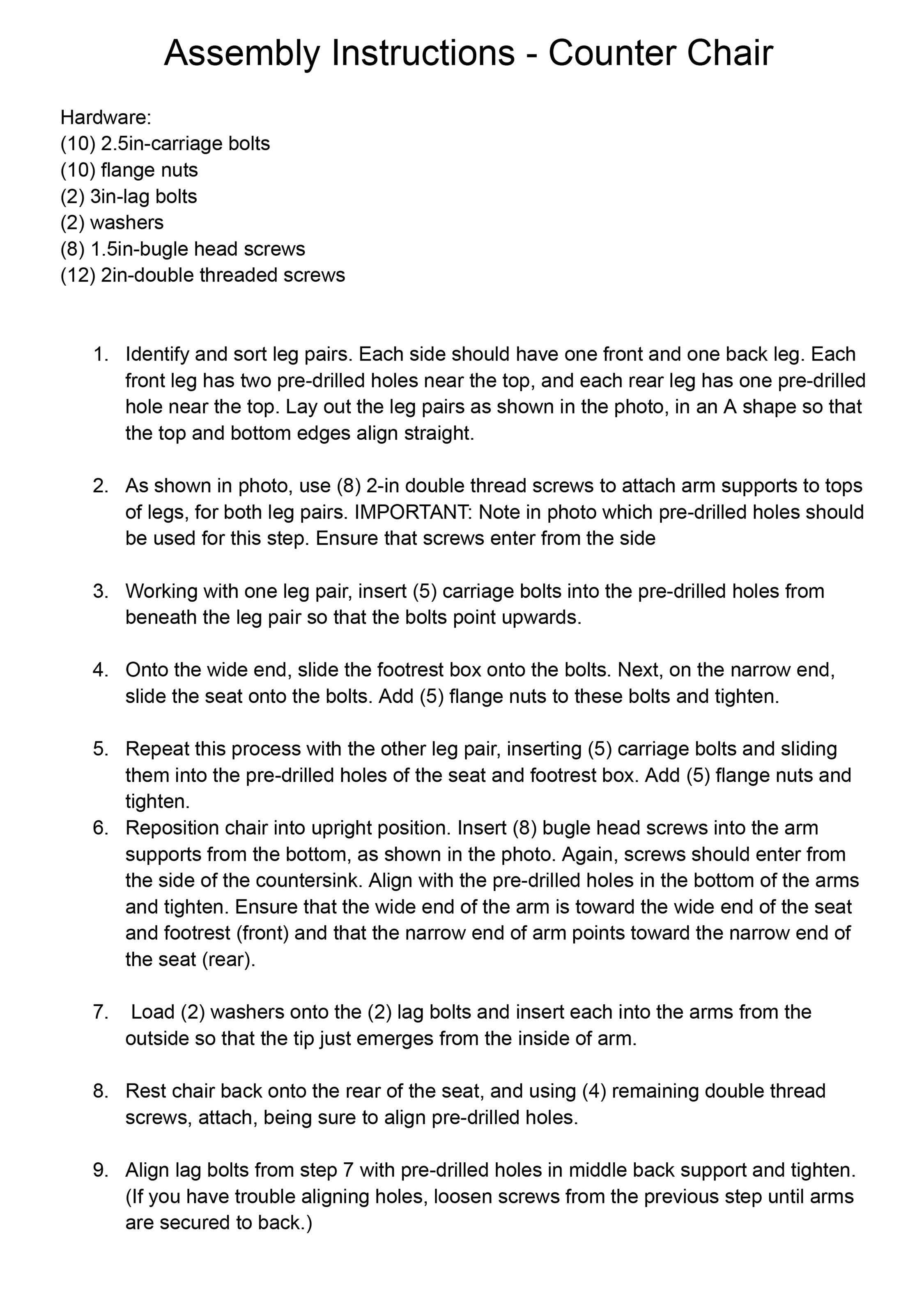 Oceanview Counter Height Tete-a-tete