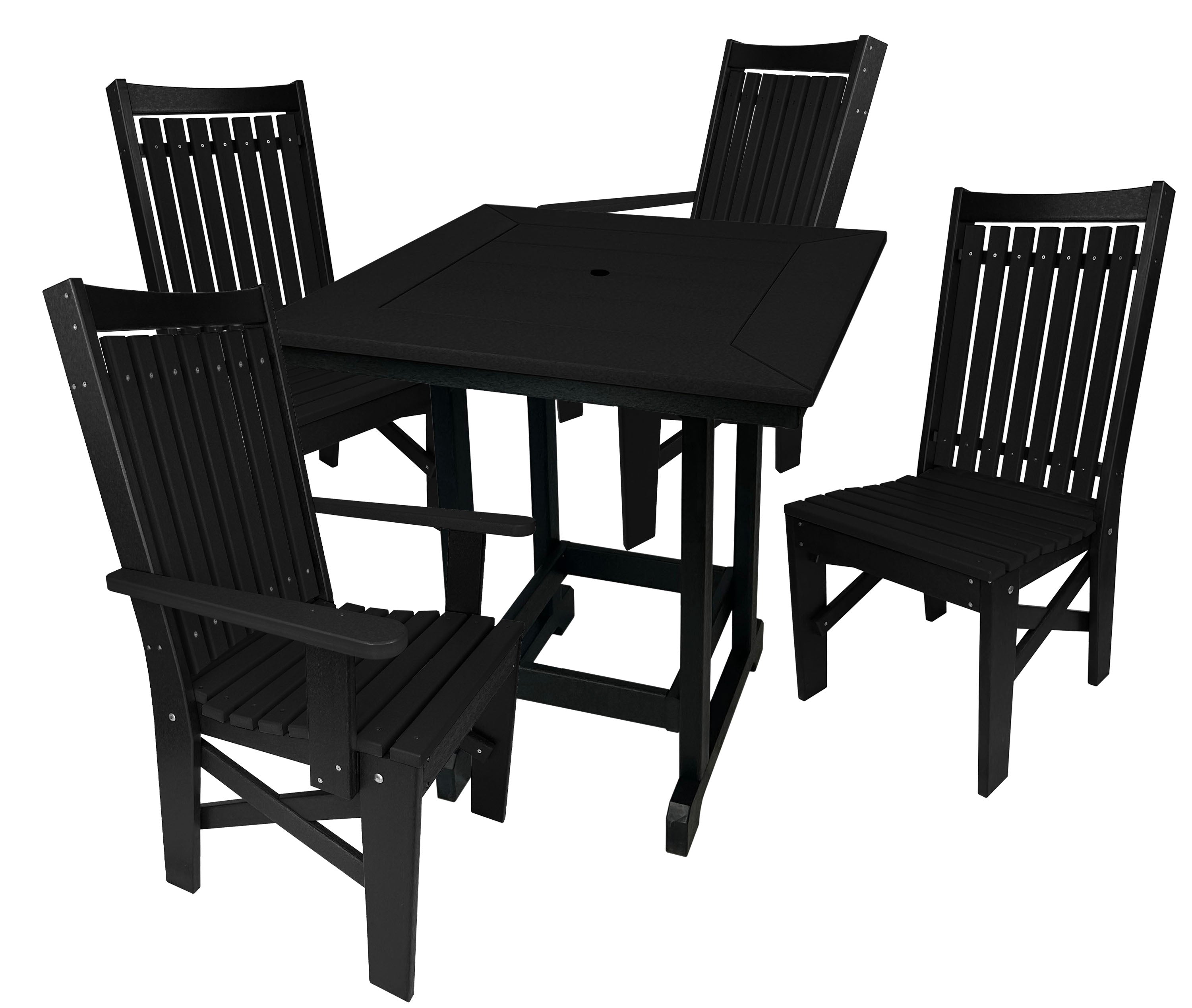 5-Piece Mission Dining Set Two Side Chairs - New