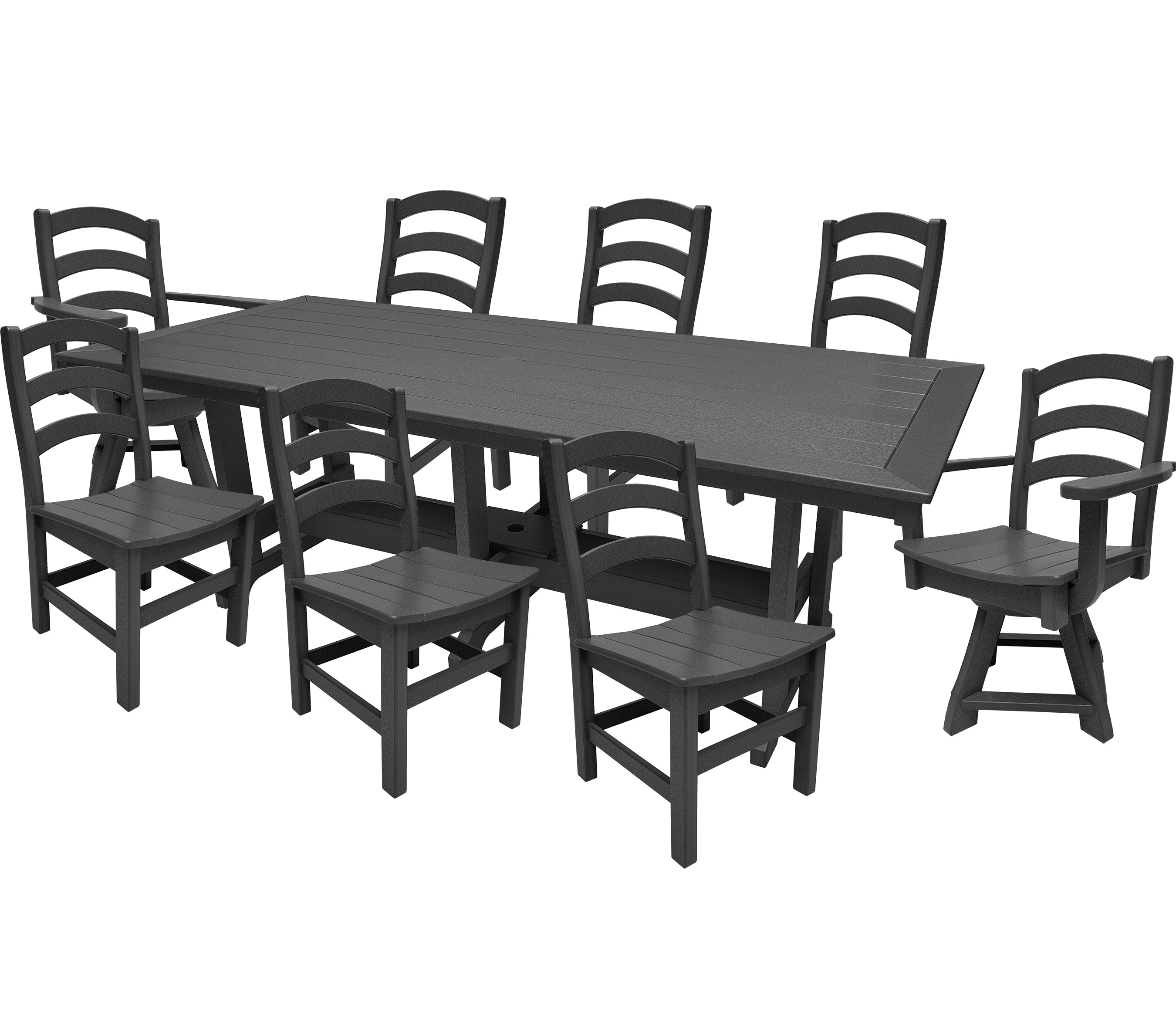 9-Piece Gardenia Dining Set With Two Swivel Chairs