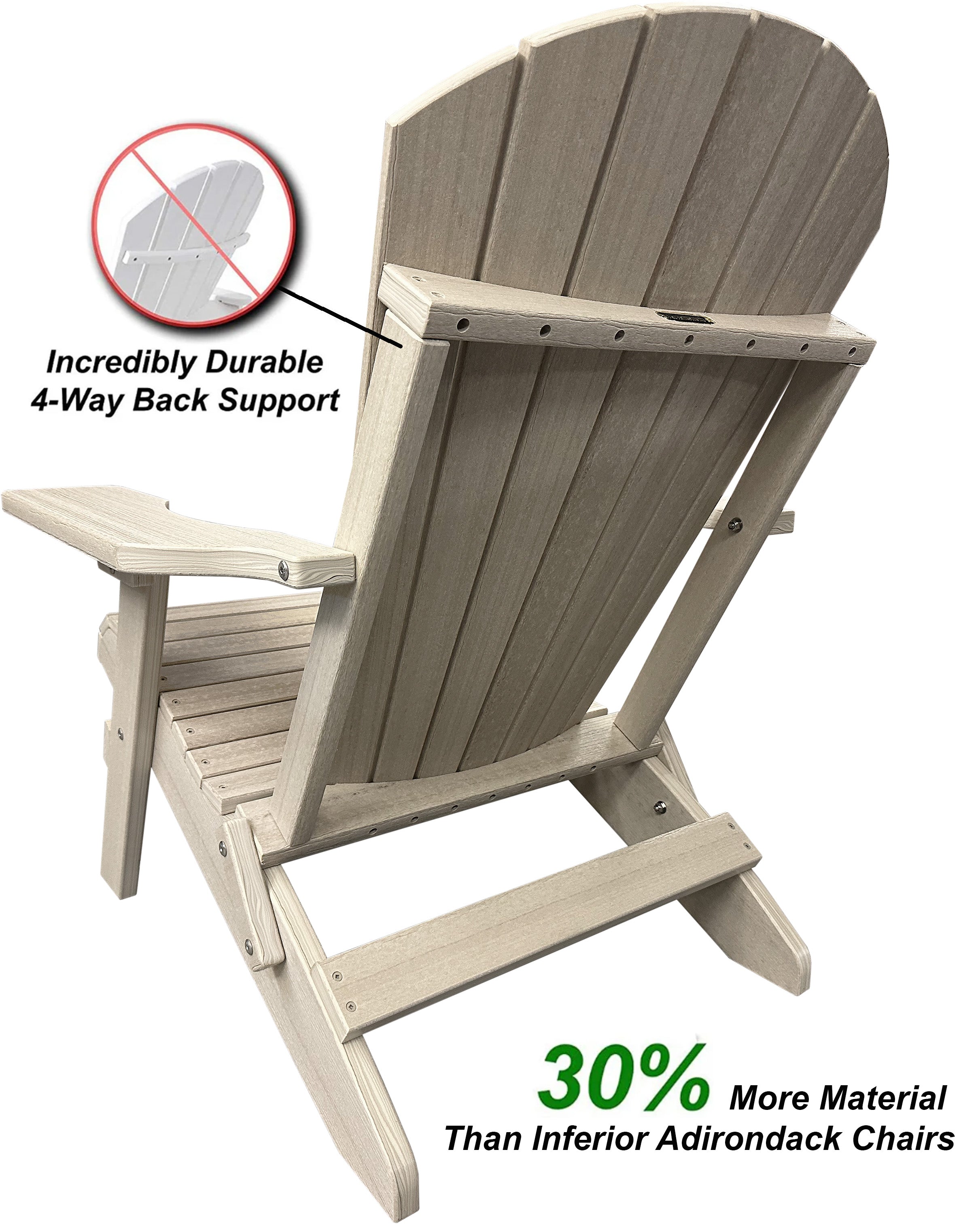 DURAWEATHER POLY® Set of 8 Folding Adirondack Chairs King-Size