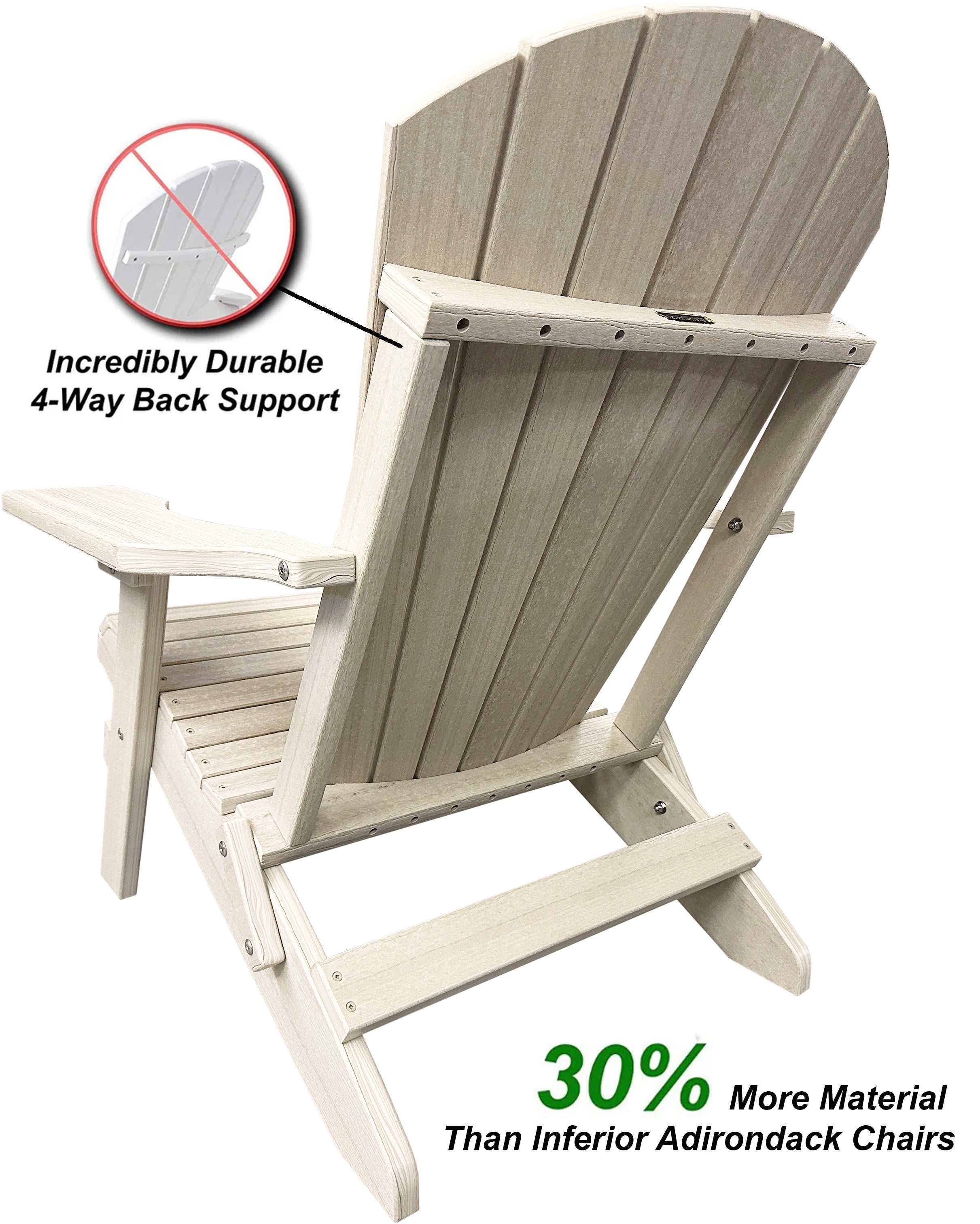 DURAWEATHER POLY® Folding Adirondack Chairs Set of 6 King-Size